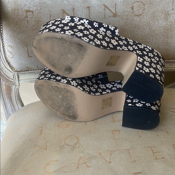 Call It Spring, Black and White Wedges - Picture 4 of 5